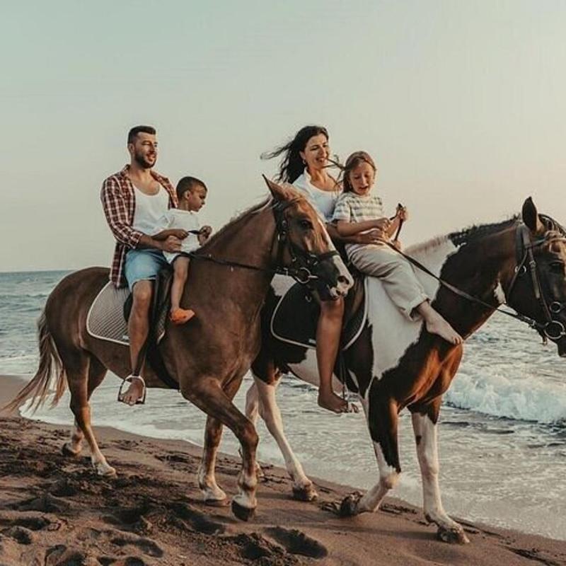 Passeggiata a cavallo sul mare